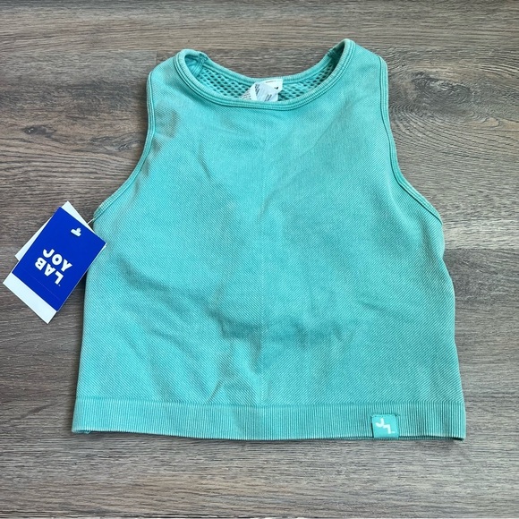 Women's Seamless Mesh Back Tank Bra - JoyLab™ Aqua Blue S - Picture 2 of 5